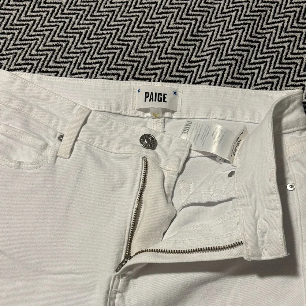 PAIGE High Rise Laurel Canyon White Jean Shorts - Sz 26